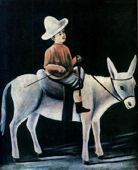 Niko Pirosmani A Little Boy Riding a Donkey